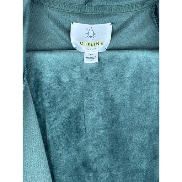 Offline By Aerie Emerald Green Velour Jacket and Pant Set Size Small - Picture 2 of 8